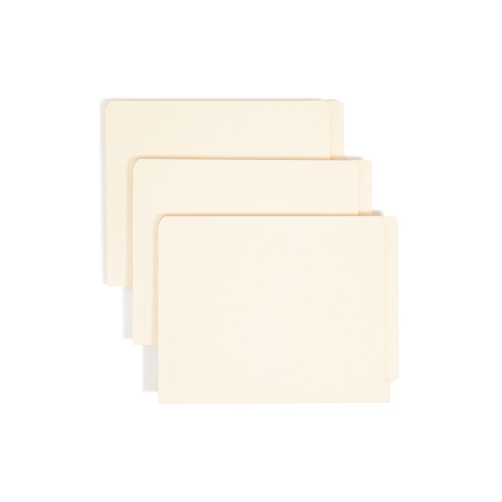Smead End-Tab Folders With Fastener, 8 1/2in x 11in, Letter, Manila, Box of 50 (34115)