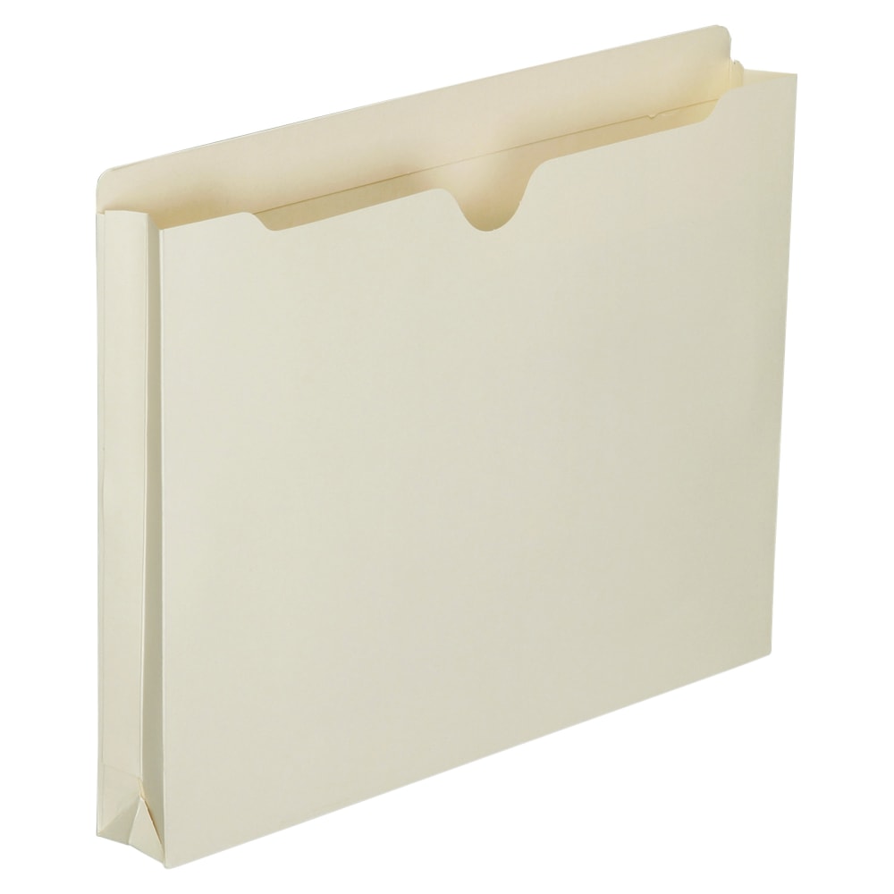 SKILCRAFT Manila Double-Ply Tab Expanding File Jackets, 1 1/2in Expansion, Letter Size Paper, 8 1/2in x 11in, 30% Recycled, Box Of 50