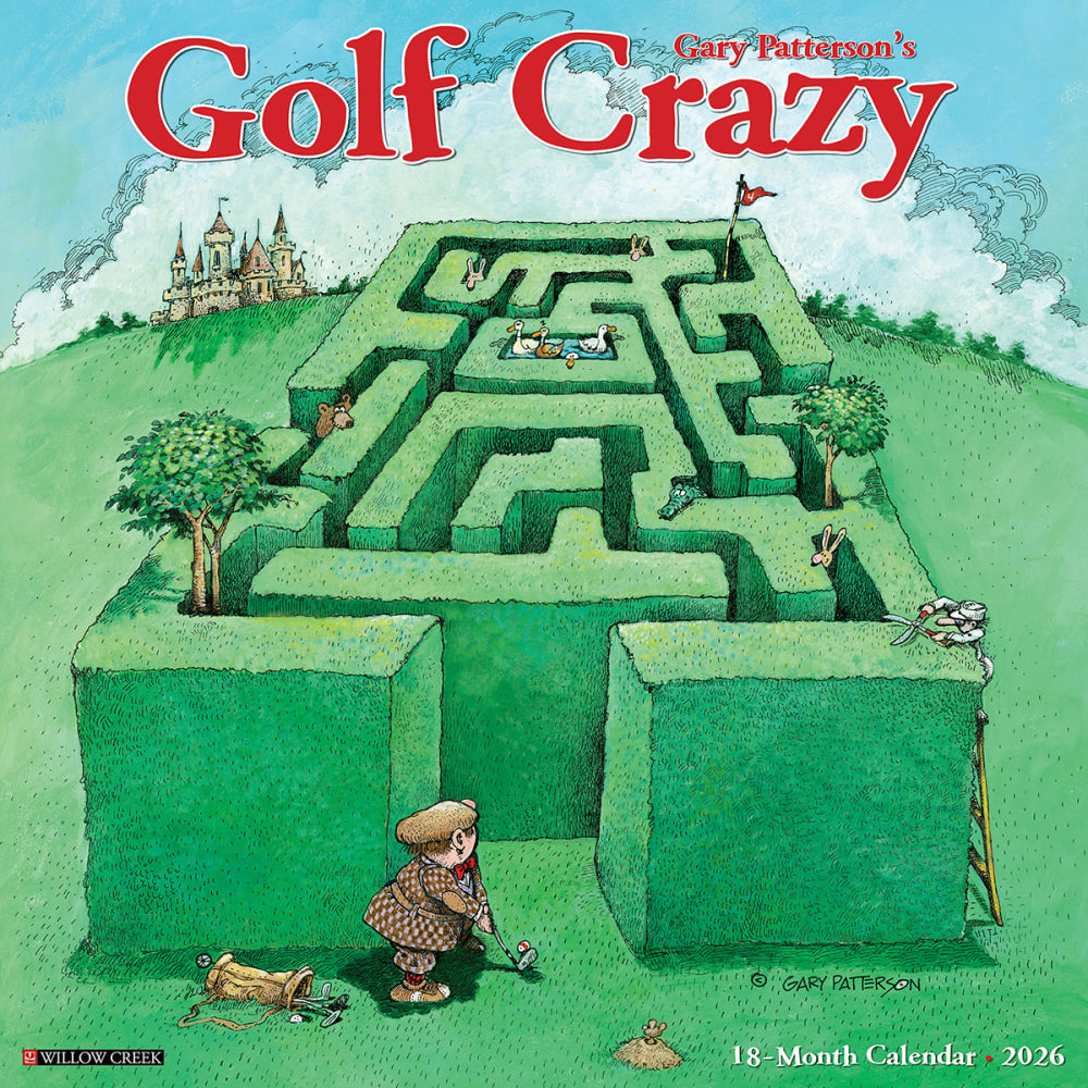 2026 Willow Creek Press Sports Monthly Wall Calendar, 12in x 12in, Golf Crazy by Gary Patterson, January To December, 51337