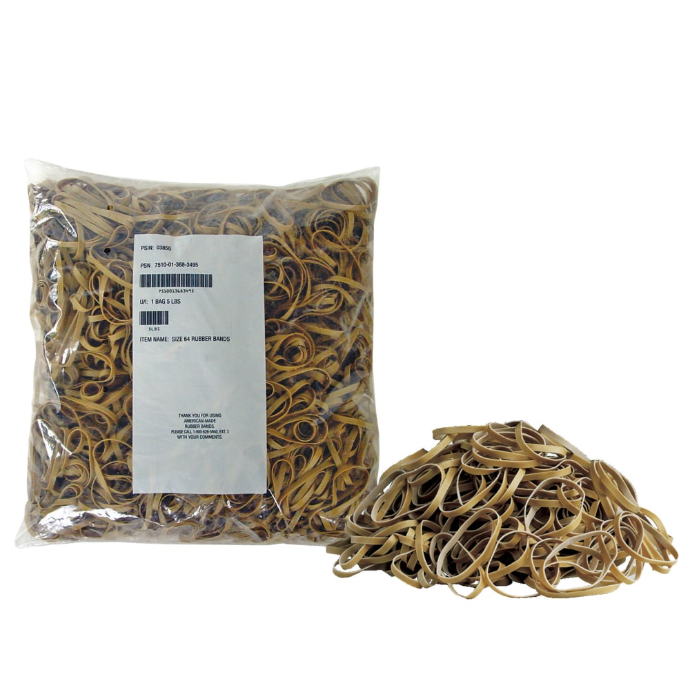 Alliance Rubber Postal Bands, Size #64, 3 1/2in x 1/4in, 2,125 Per Pack