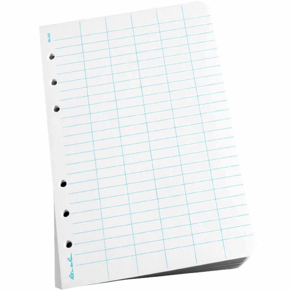 Rite in the Rain All-Weather Loose-Leaf Copy Paper, 5 Reams, White/Blue, 4 5/8in x 7in, 500 Sheets Per Case, 0.54 Lb, 85 Brightness