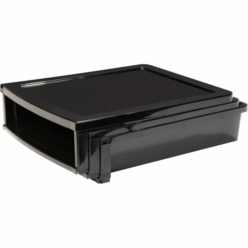 Storex Quick Stack Construction Paper Sorter, 500 x Sheet, 3 Compartment(s), 8.4inH x 11.3inW x 13inL, Black, Plastic