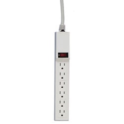 Compucessory 6-Outlet Power Strip, 6ft Cord, Gray