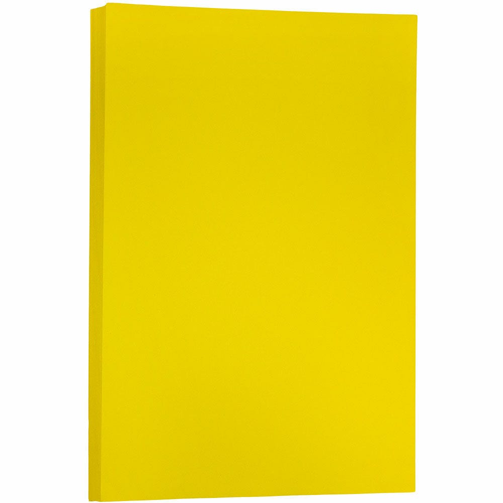 JAM Paper Card Stock, Yellow, Ledger (11in x 17in), 65 Lb, Pack Of 250