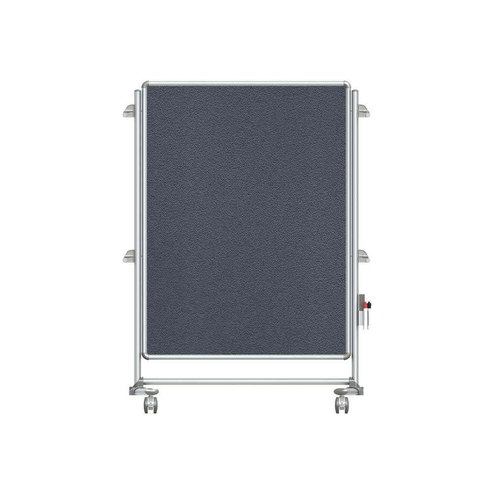 Ghent Nexus Jr. Partition Mobile Fabric Bulletin Board, 57-3/8inH x 40-3/8inW x 25-1/8inD, White/Gray