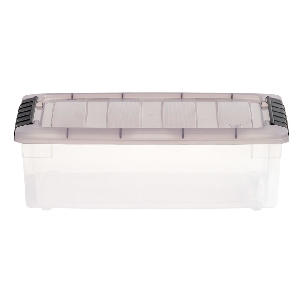 Iris Stack & Pull Storage Box, 1.45 Gallon, Clear/Gray
