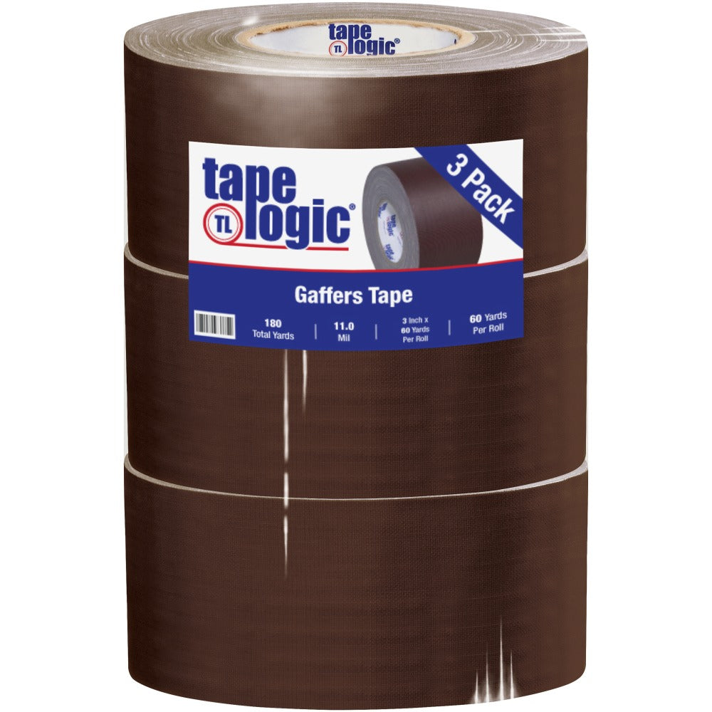 Tape Logic Gaffers Tape, 3in x 60 Yd., 11 Mil, Brown, Case Of 3 Rolls