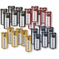 Durable Label Window Key Tags, Pack Of 24, Assorted Colors
