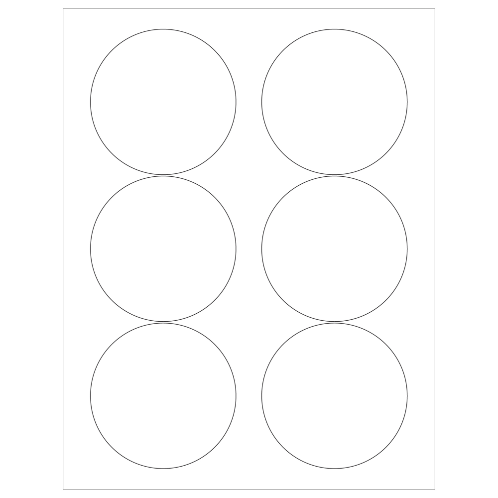 Tape Logic Inkjet/Laser Labels, LL147, Round, 3 3/8in, White, Case Of 600