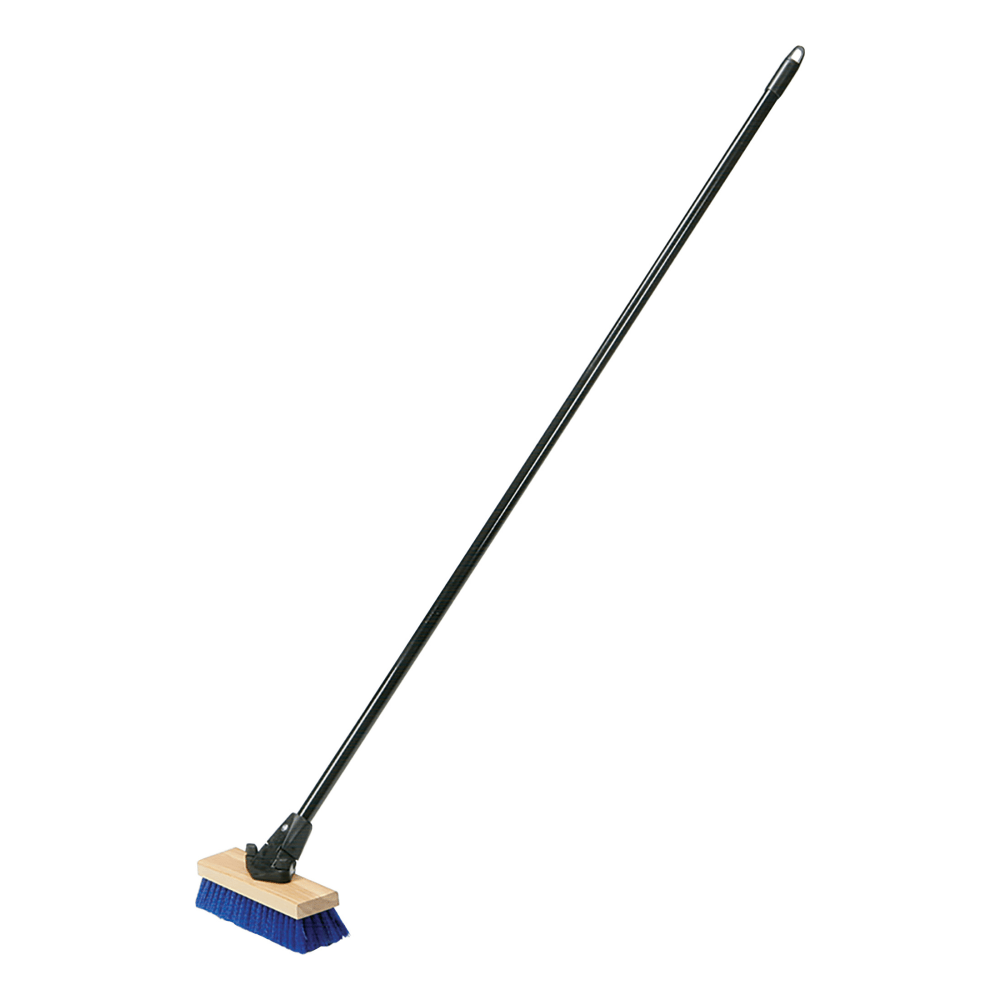 SKILCRAFT FlexSweep Deck Brush With FlexSweep Handle, 10in, Black/Blue