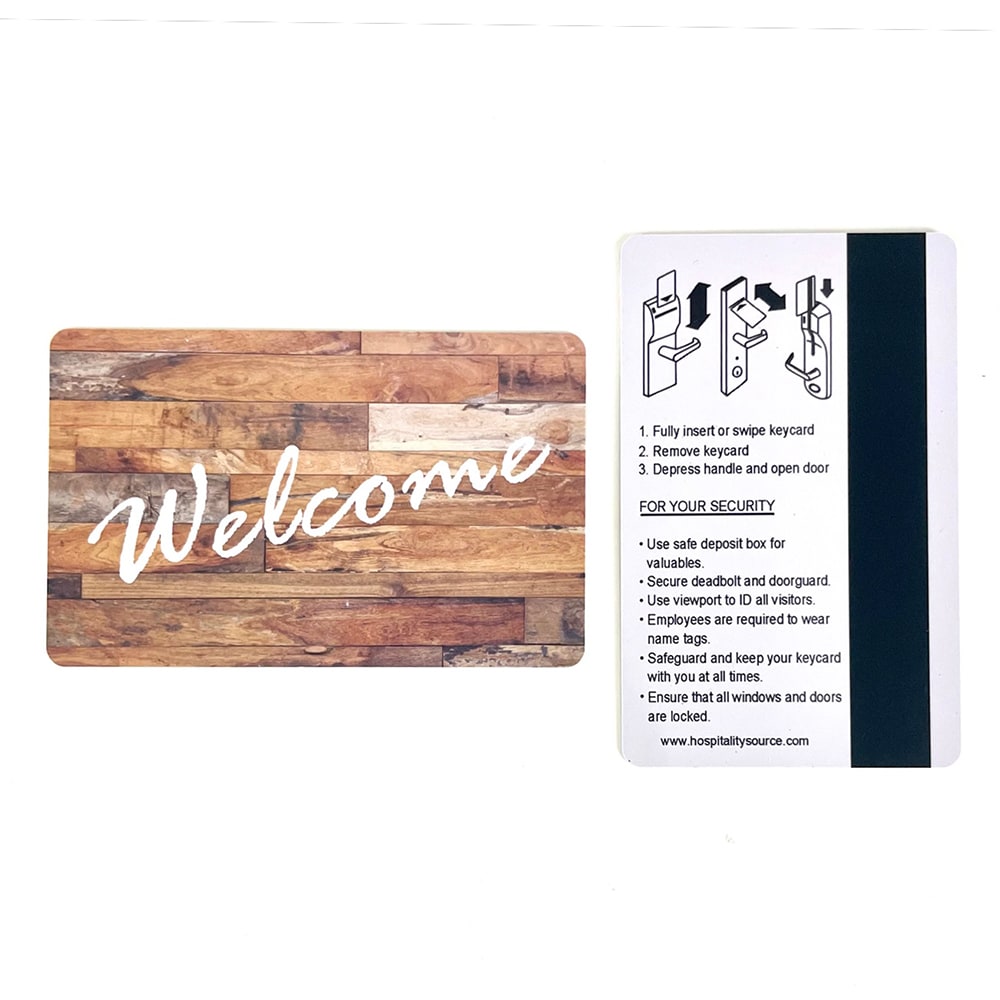 Hospitality Source LOCO Mag Strip Welcome Key Cards, Vintage Plank, Set Of 500 Key Cards