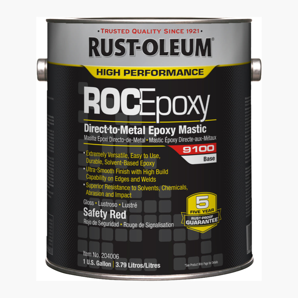 Rust-Oleum High Performance 9100 System DTM Epoxy Mastic Paint Cans, 1 Gallon, Safety Red, Case Of 2 Cans