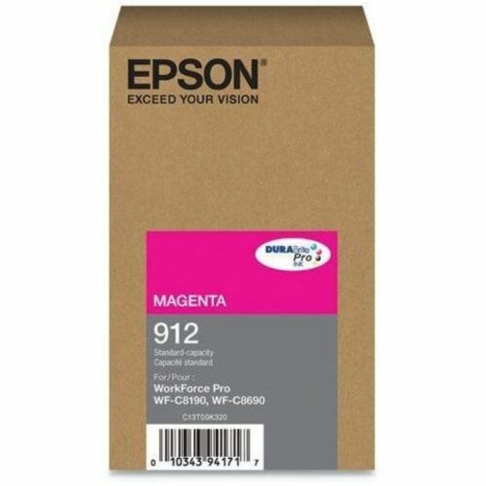 Epson DURABrite Pro 912 Original Standard Yield Inkjet Ink Cartridge - Magenta Pack - 1700 Pages