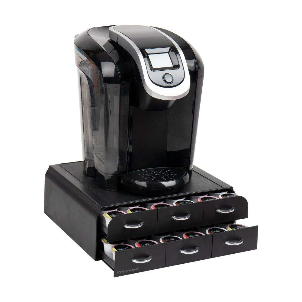 Mind Reader 2-Tier 6-Drawer Single Serve Coffee Pod Drawer, 4-3/4inH x 12-1/4inW x 14inD, Black