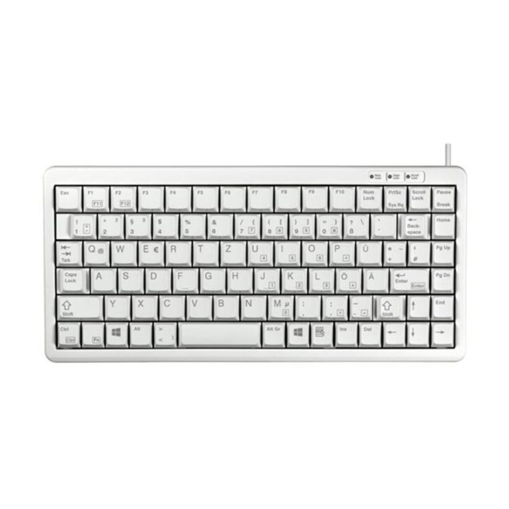 CHERRY Ultraslim G84-4100 POS Keyboard - 86 Keys - QWERTY Layout - PS/2, USB - Light Gray