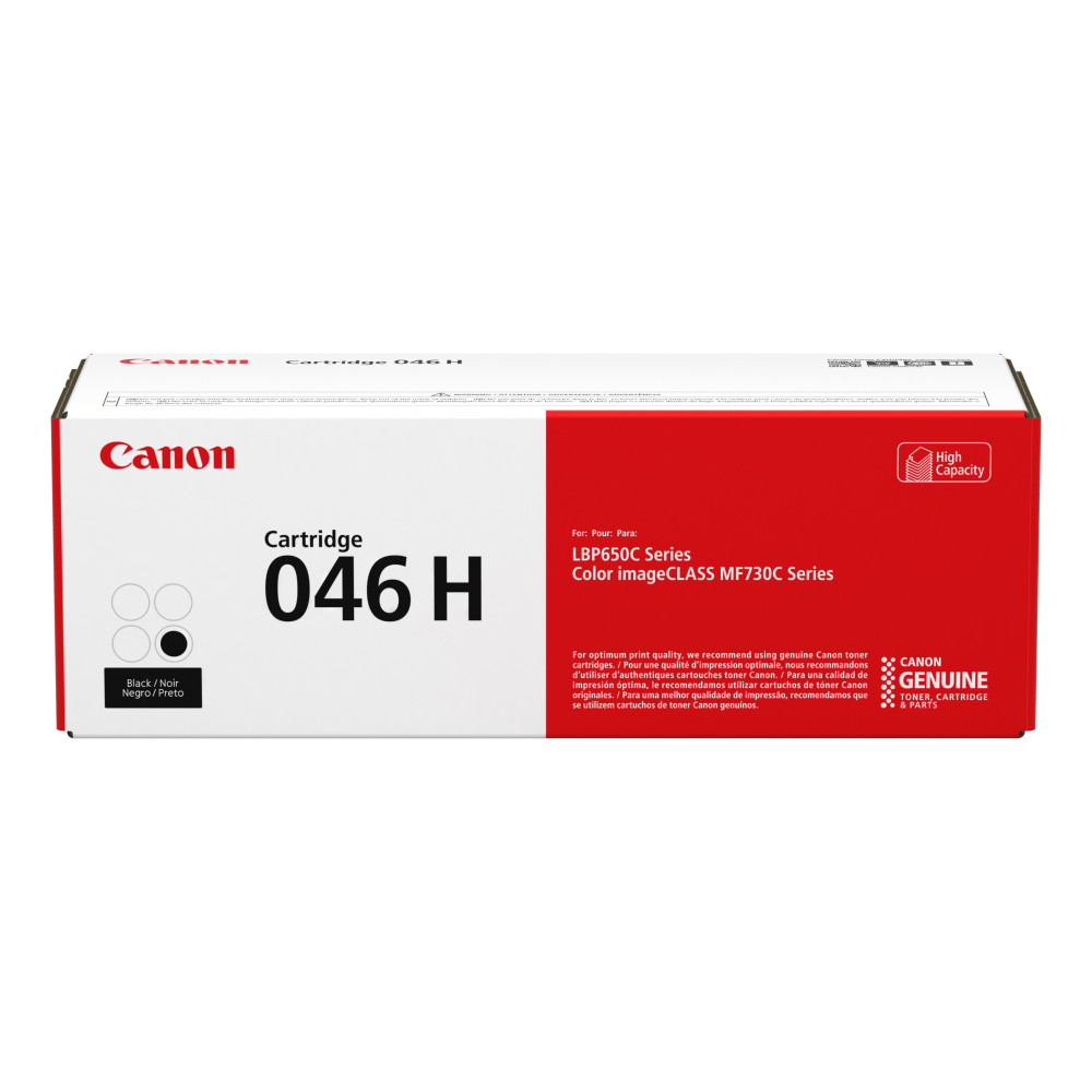 Canon 046H Black High Yield Toner Cartridge, 1254C001