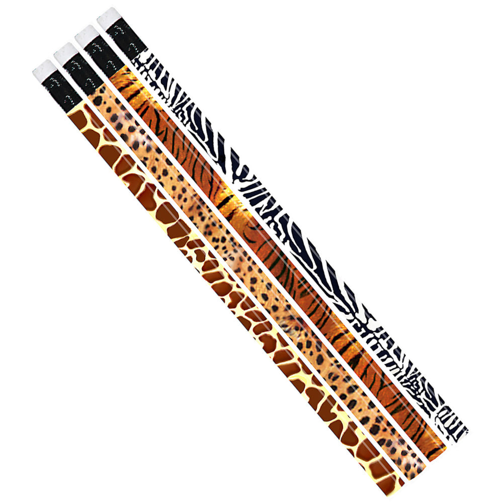 Musgrave Pencil Co. Inc. Motivational Pencils, Jungle Fever Assortment, 12 Pencils Per Pack, Set Of 12 Packs