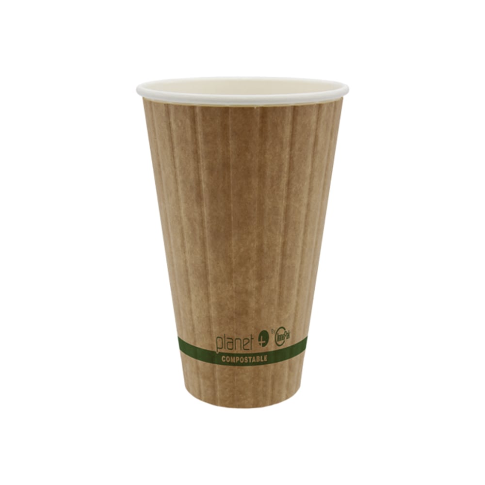 StalkMarket Planet+ Compostable Hot Cups, Double Wall, 16 Oz, Brown, Pack Of 600 Cups