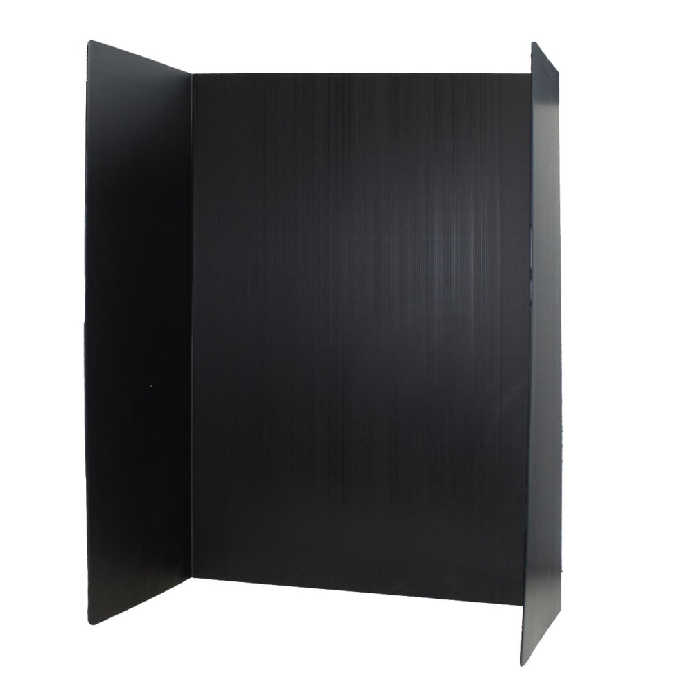 Flipside Premium Project Boards, Corrugated Plastic, 36inH x 48inW x 3/16inD, Black, Pack Of 10 Boards