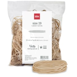 Office Depot Brand Rubber Bands, #19, 3-1/2in x 1/16in, Crepe, 1/4 Lb. Bag, Approx 425 Per Bag