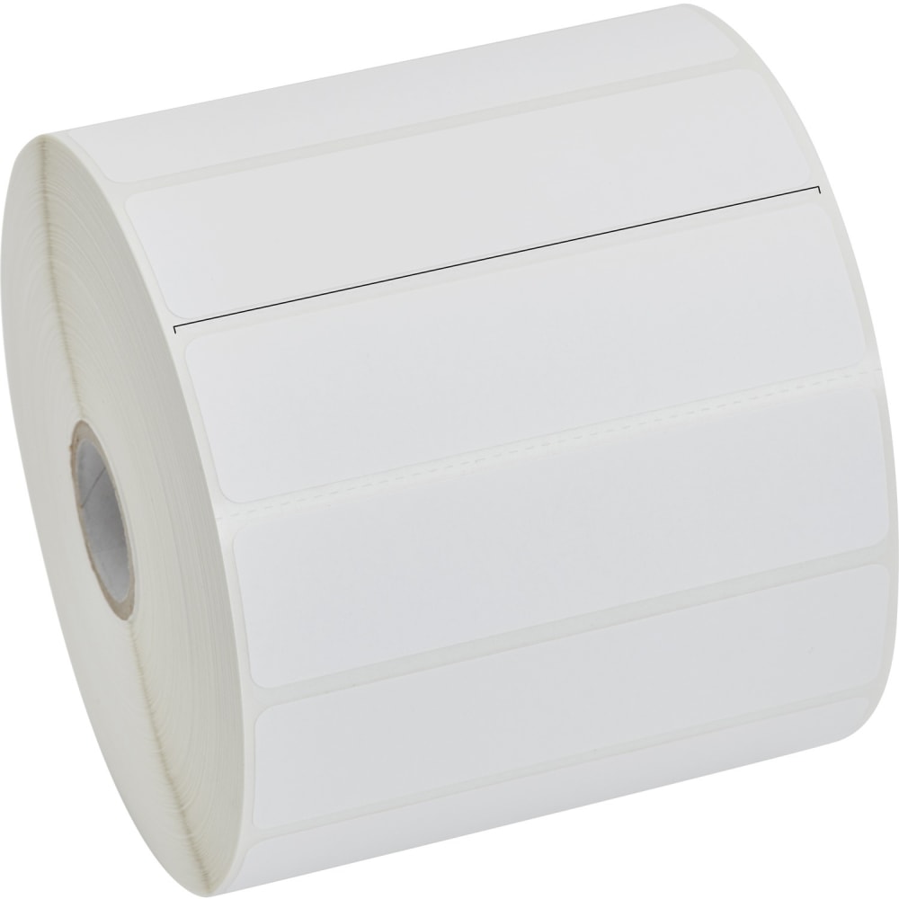 Zebra Z-Perform 2000D Thermal Label - 4inx 1in - Permanent Adhesive - Direct Thermal - White - Paper, Acrylic - 2340 / Roll - Perforated - 6 Roll