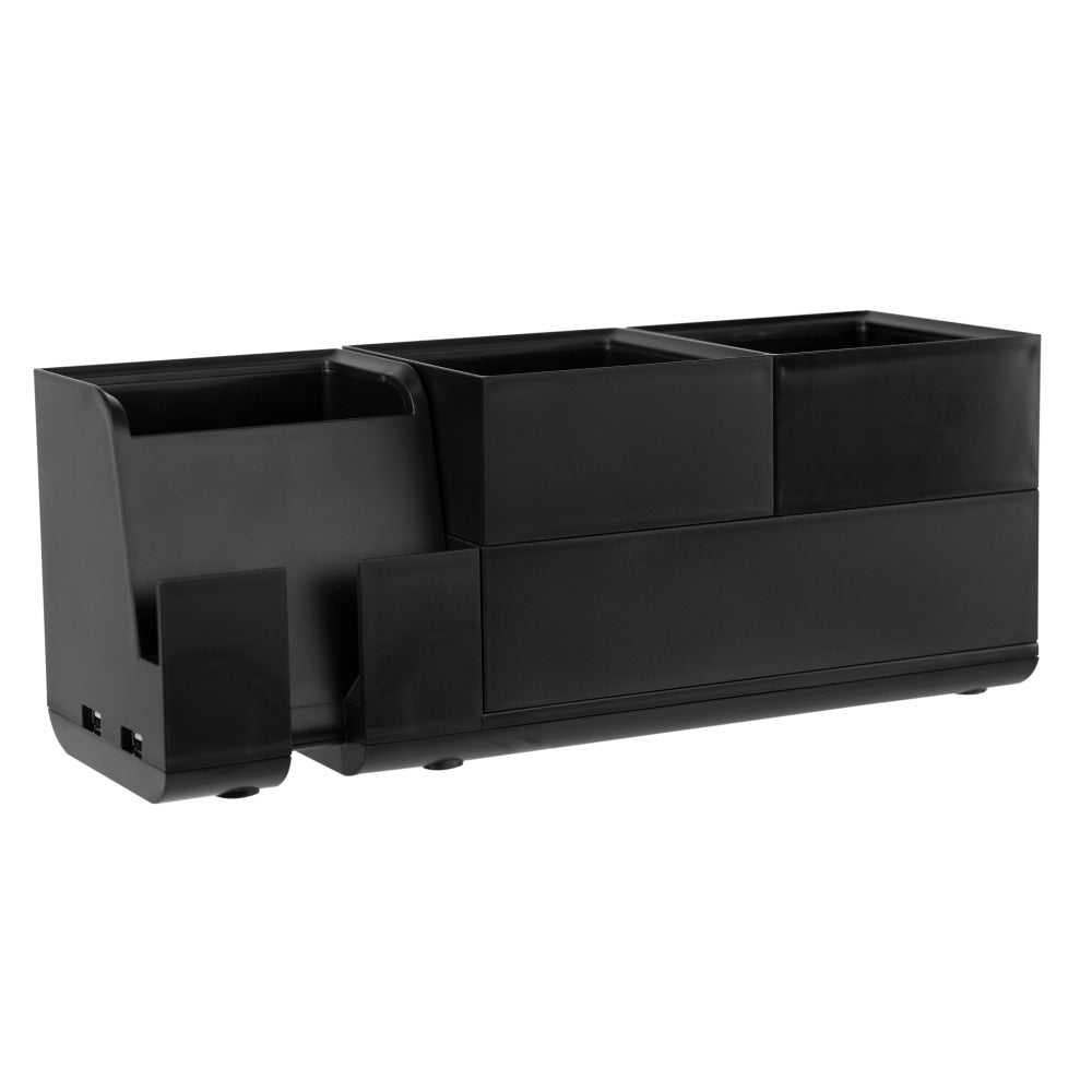 Bostitch Konnect Stackable 4-Piece Desk Organization Kit, Black