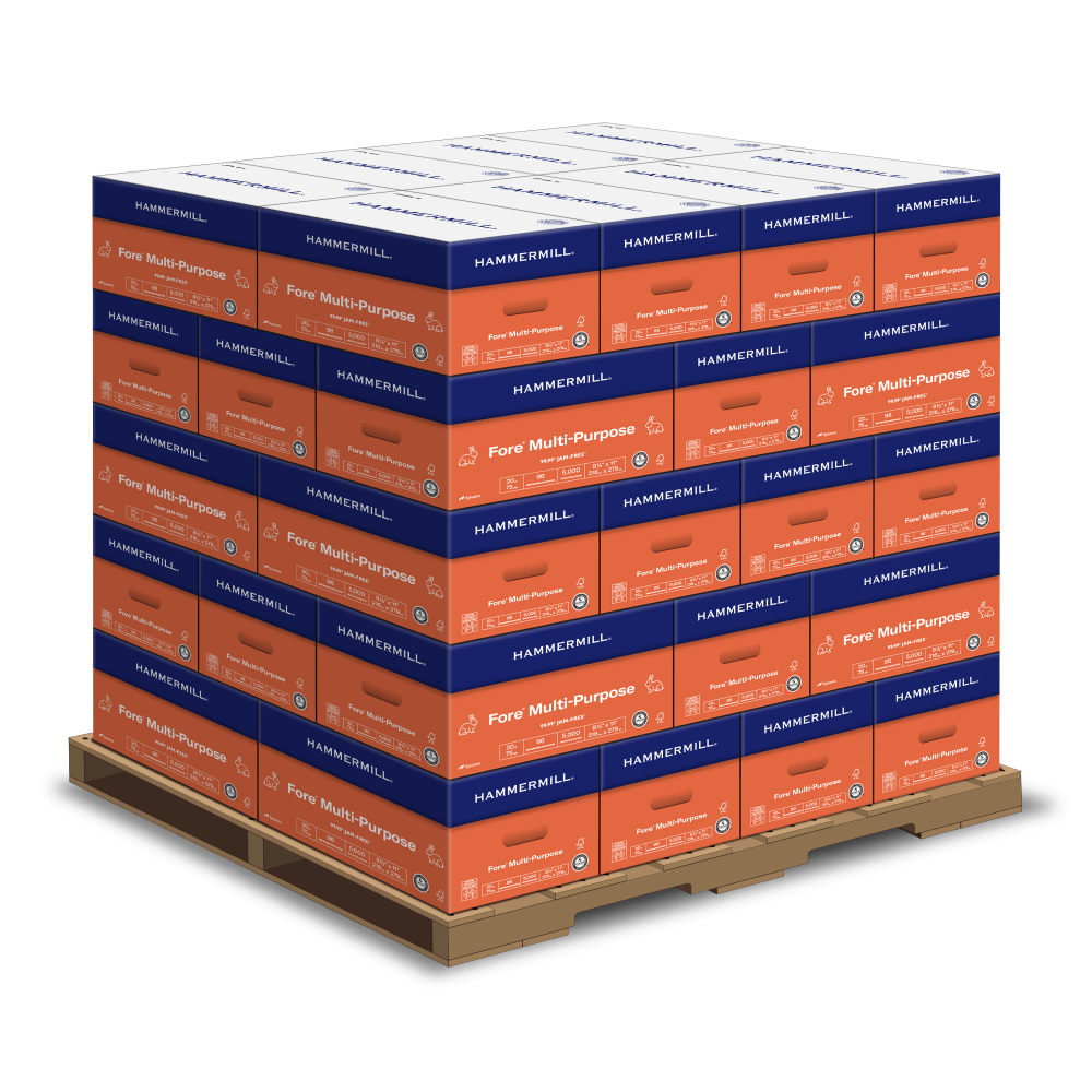 Hammermill Fore Multi-Use Printer & Copy Paper, 400 Reams, White, Letter (8.5in x 11in), 200000 Sheets Per Pallet, 20 Lb, 92 Brightness