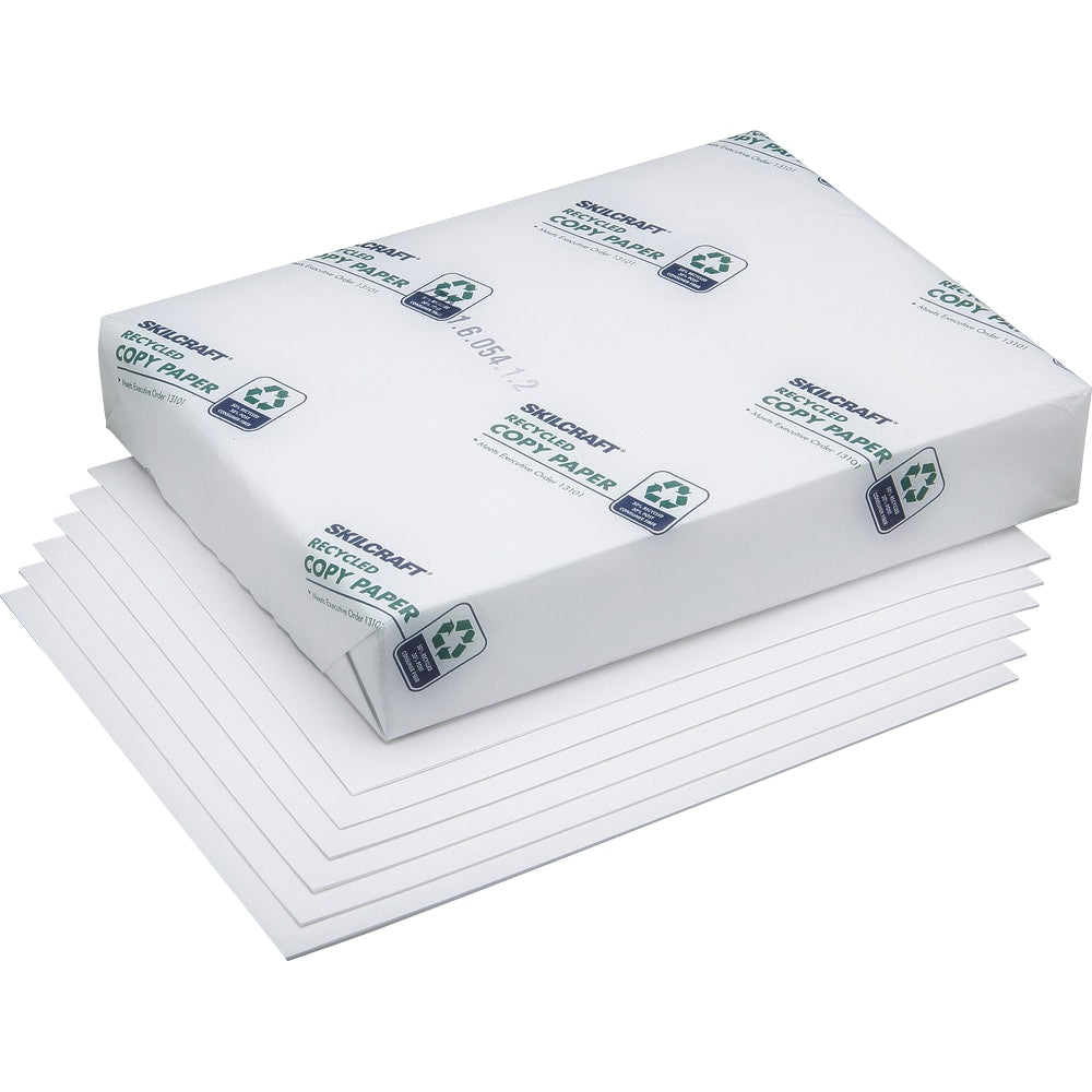 SKILCRAFT Bond Copy Paper, 10 Reams, White, Legal (8.5in x 14in), 5000 Sheets Per Case, 92 Brightness, 50% Recycled (AbilityOne 0007-15 037-60562)