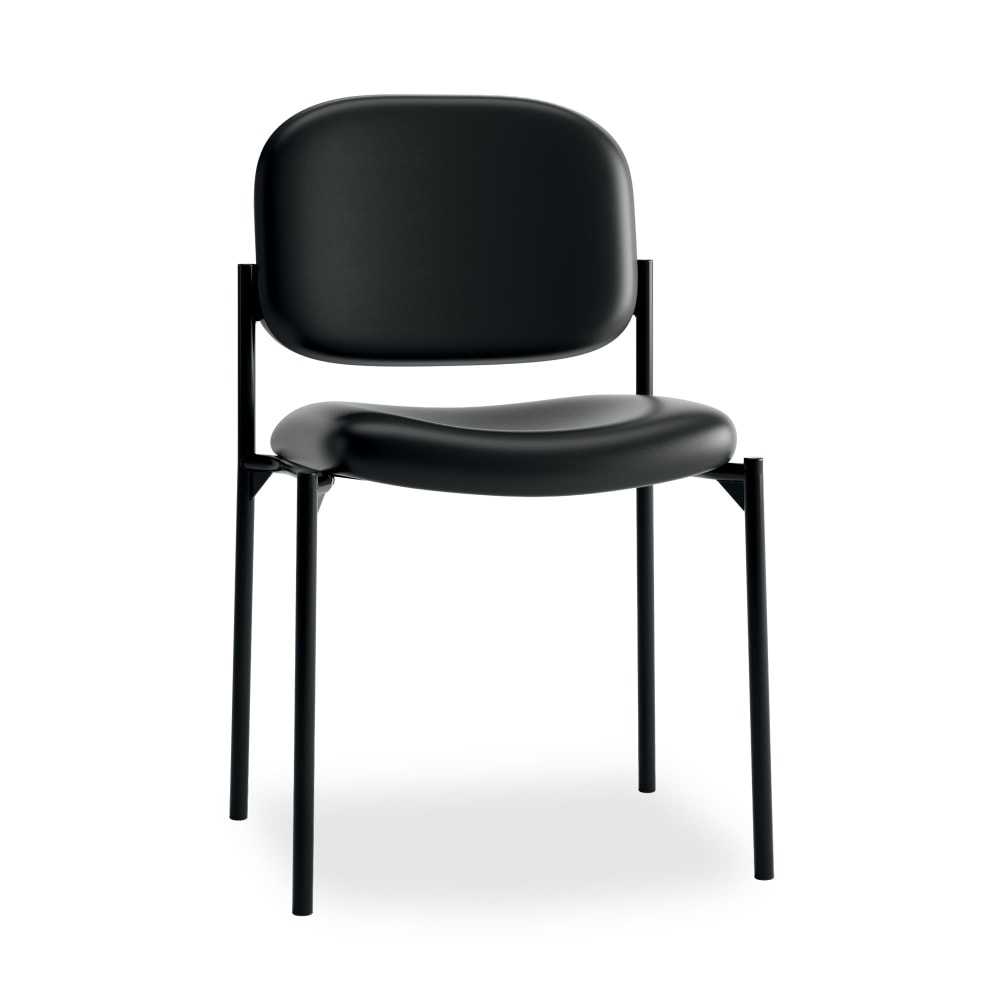 HON Scatter SofThread Armless Stacking Guest Chair, Black