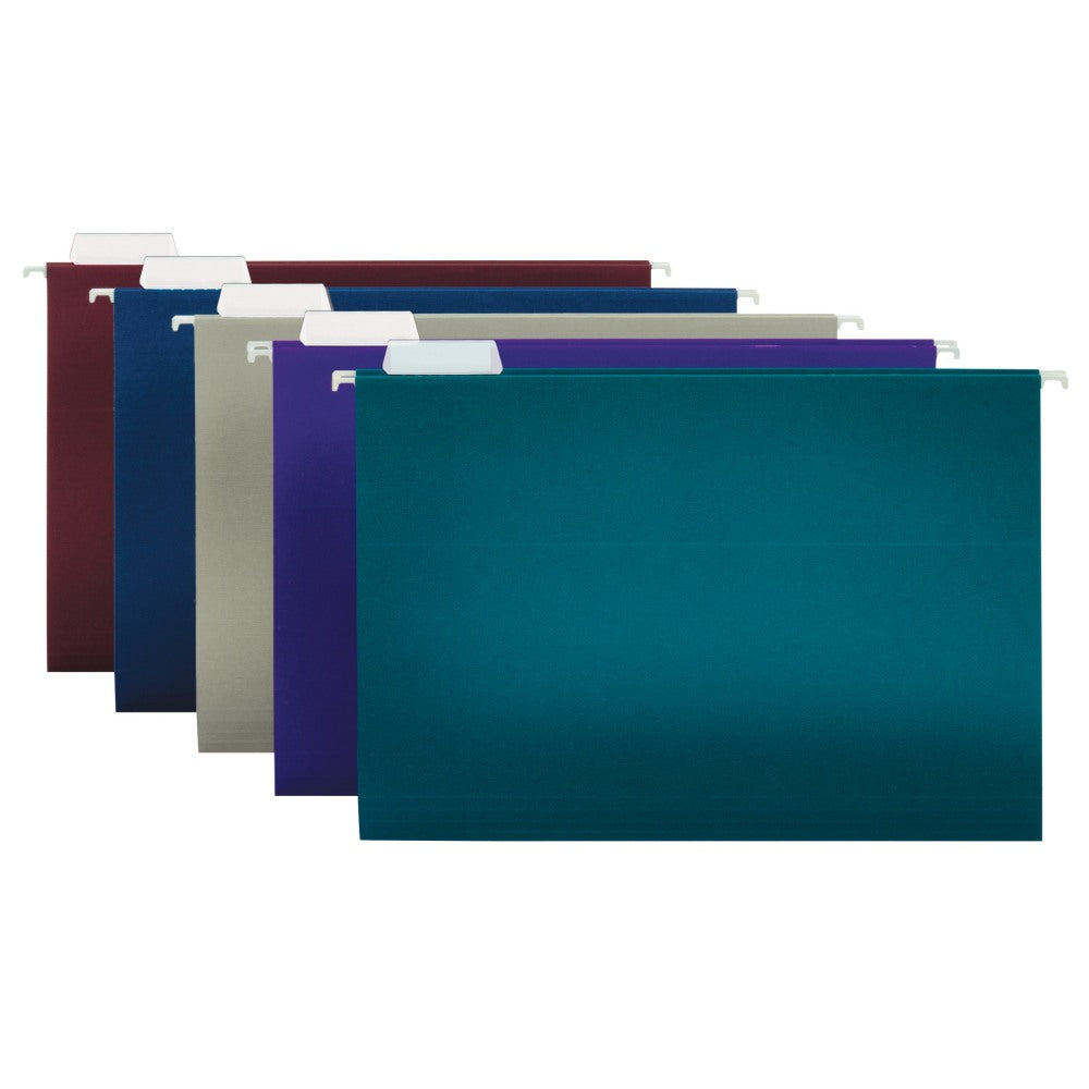 Office Depot Brand 2-Tone Hanging File Folders, 1/5 Cut, 8 1/2in x 14in, Legal Size, Assorted Colors, Box Of 25 Folders