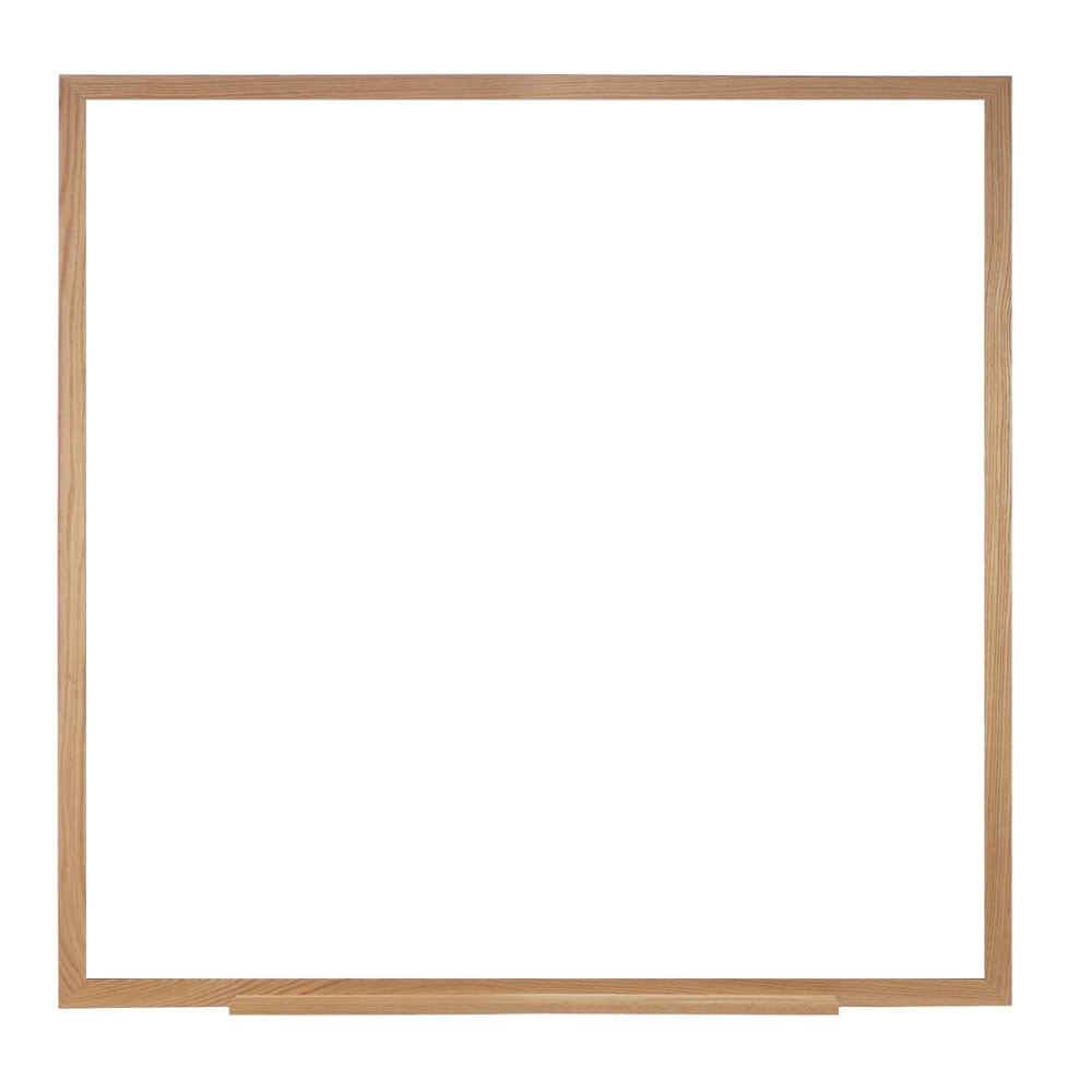 Ghent M1W Magnetic Dry-Erase Whiteboard, Porcelain, 48 1/2in x 48 1/2in, Oak Wood Frame, Natural Finish