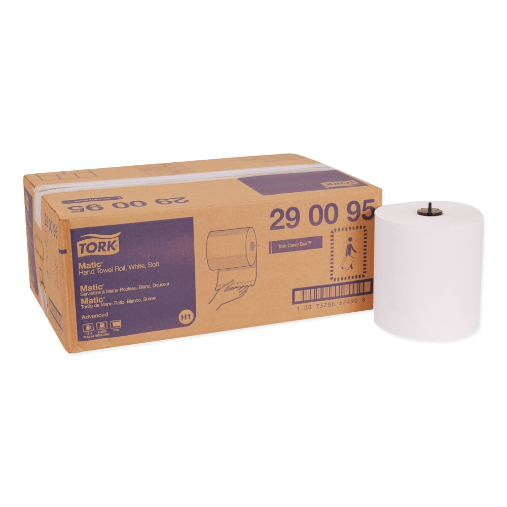Tork Advanced Matic 1-Ply Paper Towels, 900ft Per Roll, Pack Of 6 Rolls