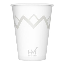 Highmark Paper Hot Cups, 12 Oz, Printed White, Pack Of 50