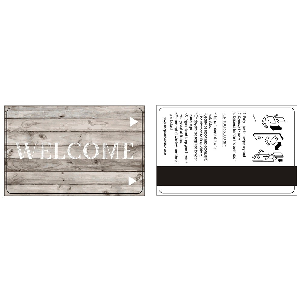 Hospitality Source LOCO Mag Strip Welcome Key Cards, Vintage Beach Wood, Set Of 500 Key Cards