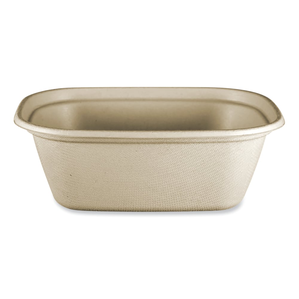 World Centric Fiber Containers, 3-1/8inH x 8-3/4inW x 6-1/2inD, Natural Paper, Pack Of 400 Containers