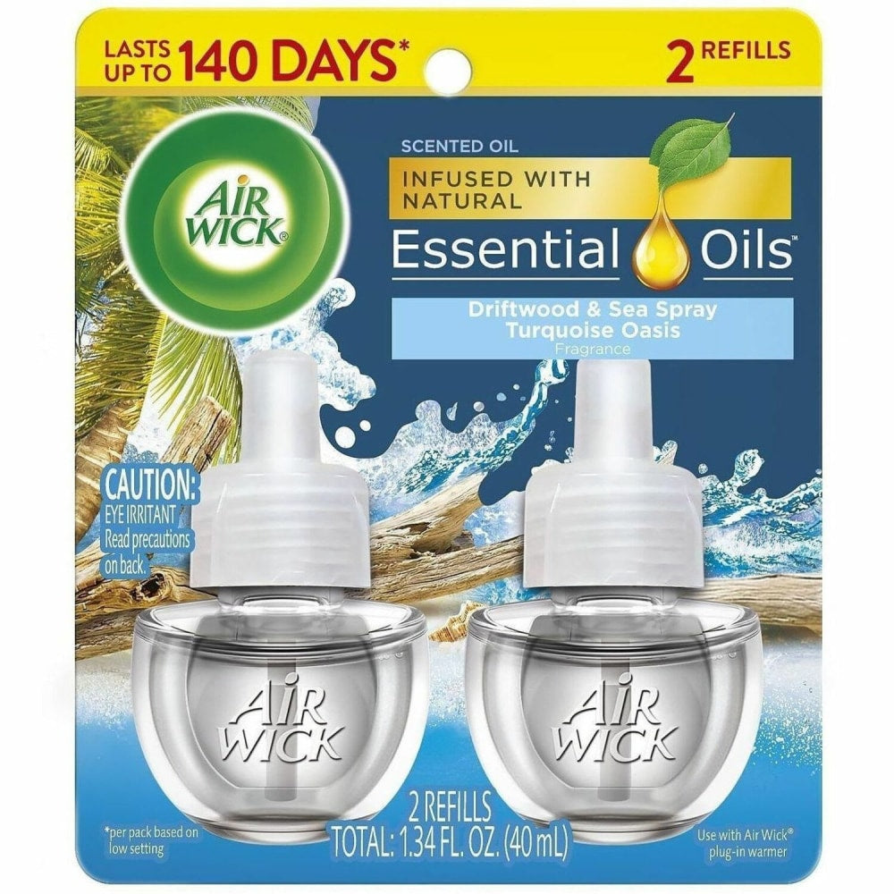 Air Wick Life Scents Scented Oil Warmer Refill, 0.67 Oz, Turquoise Oasis, Pack Of 2