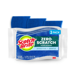 Scotch-Brite Zero Scratch Scrub Sponge, 3 Pack Scrubbing Sponges, Great For Washing Dishes and Cleaning Kitchen