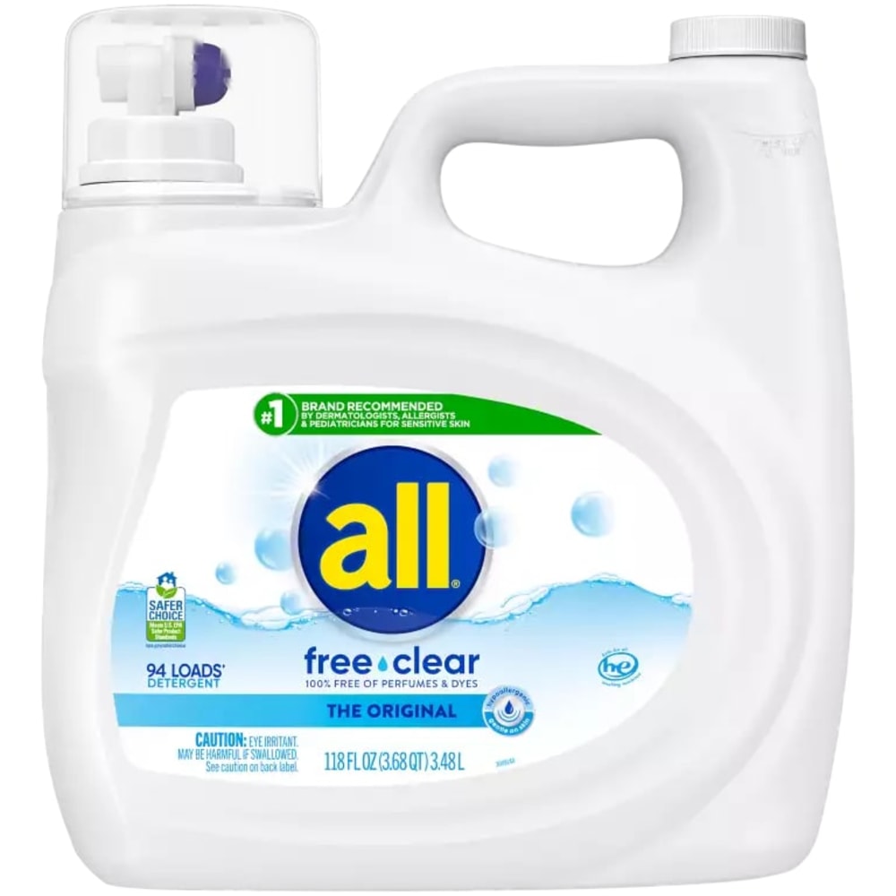 Dial Professional All Free Clear Liquid Laundry Detergent, 118 Oz, Total Qty 4