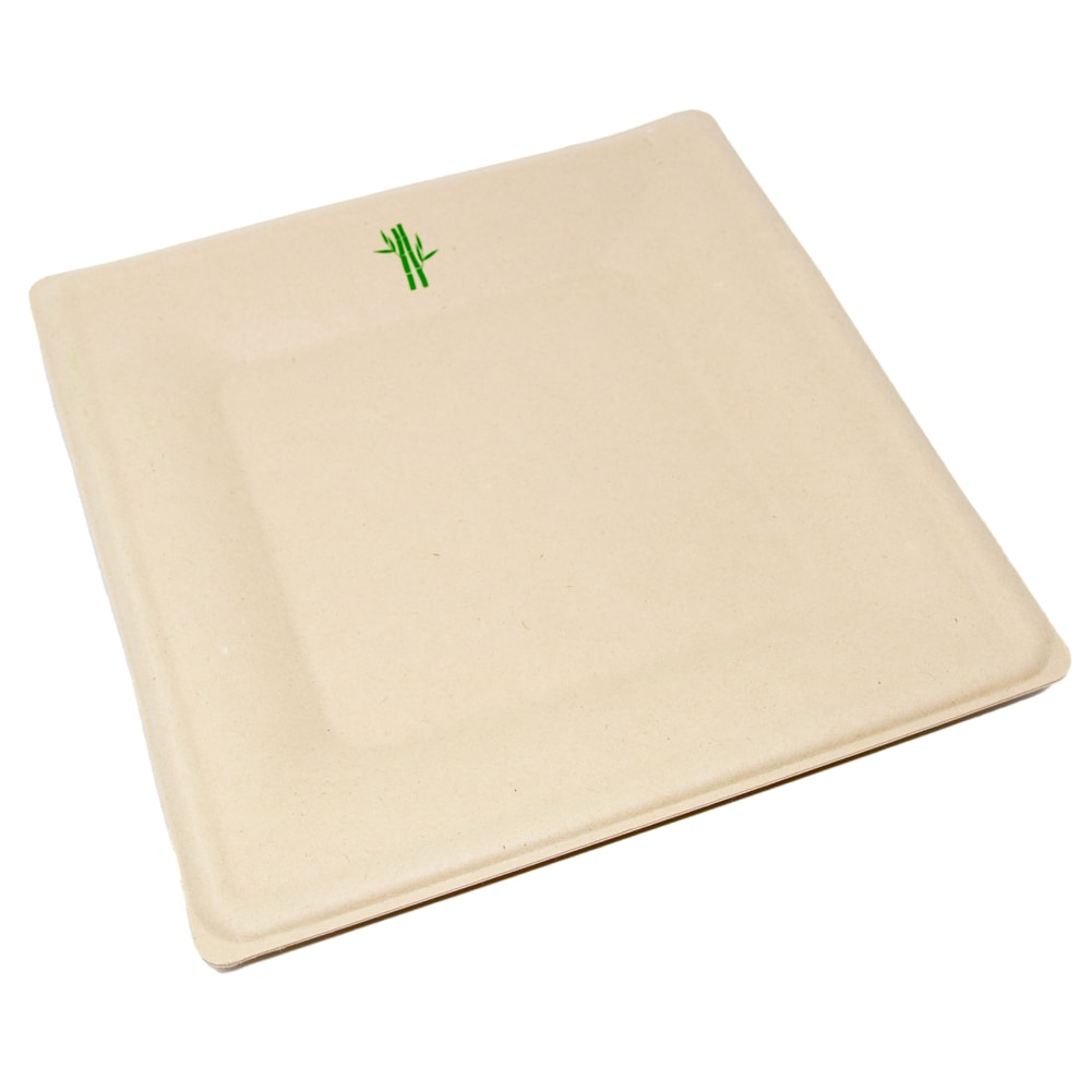 Purely Bamboo Purely 6in Square Plates, Beige, Pack Of 50 Plates