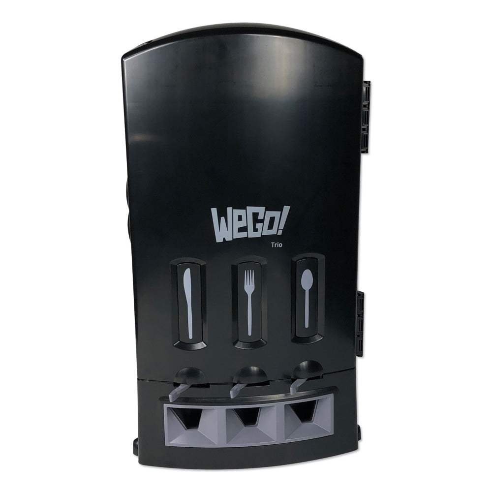WeGo Dispenser, 23-5/8inH x 13-7/16inW x 15-3/4inD, Forks/Knives/Spoons, Black