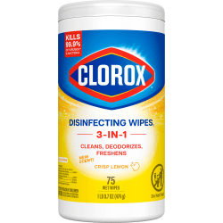 Clorox Disinfecting Wipes, Bleach Free Cleaning Wipes - Crisp Lemon - 75 Count