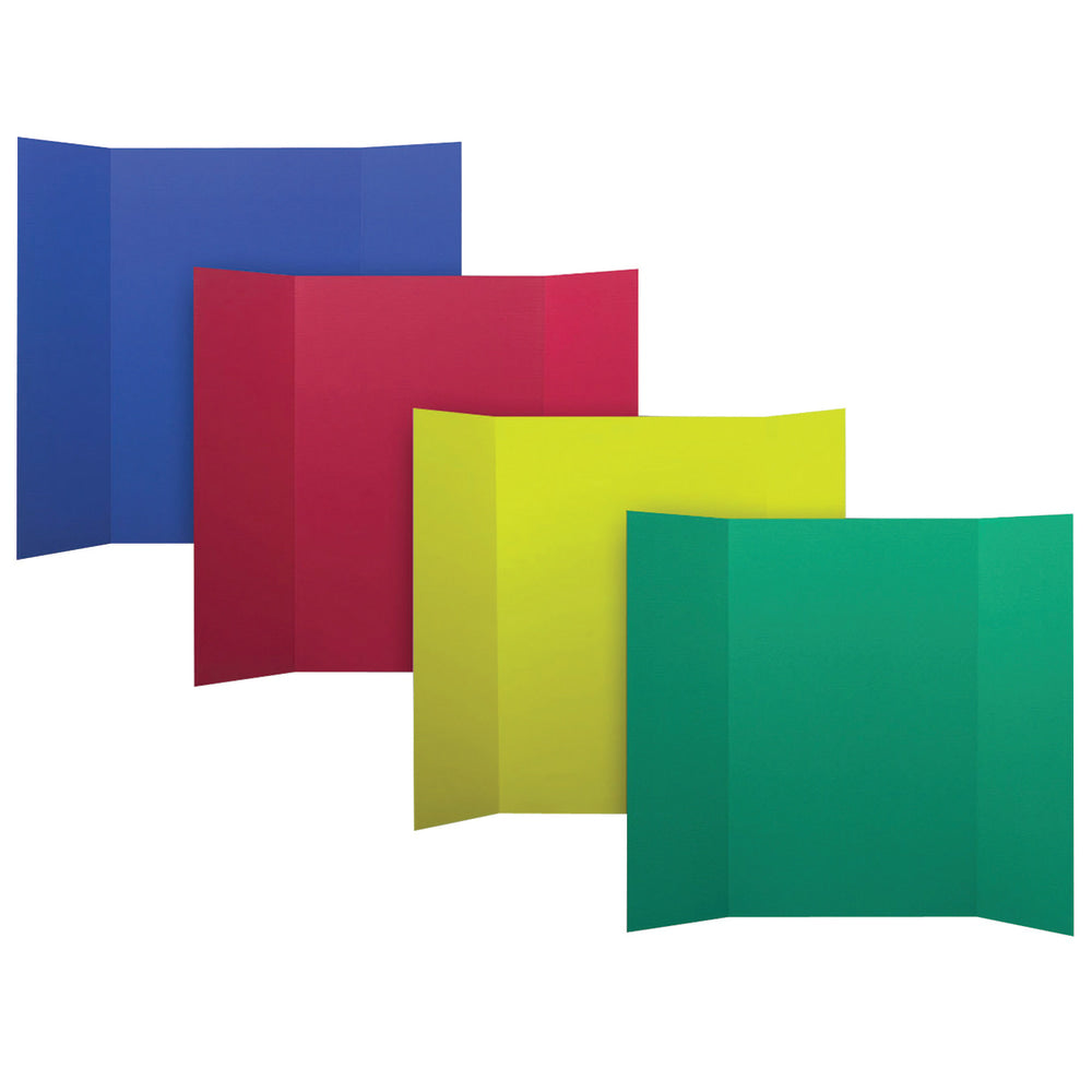 Flipside Corrugated Project Boards, 48in x 36in, 4 Assorted Colors, Pack Of 24