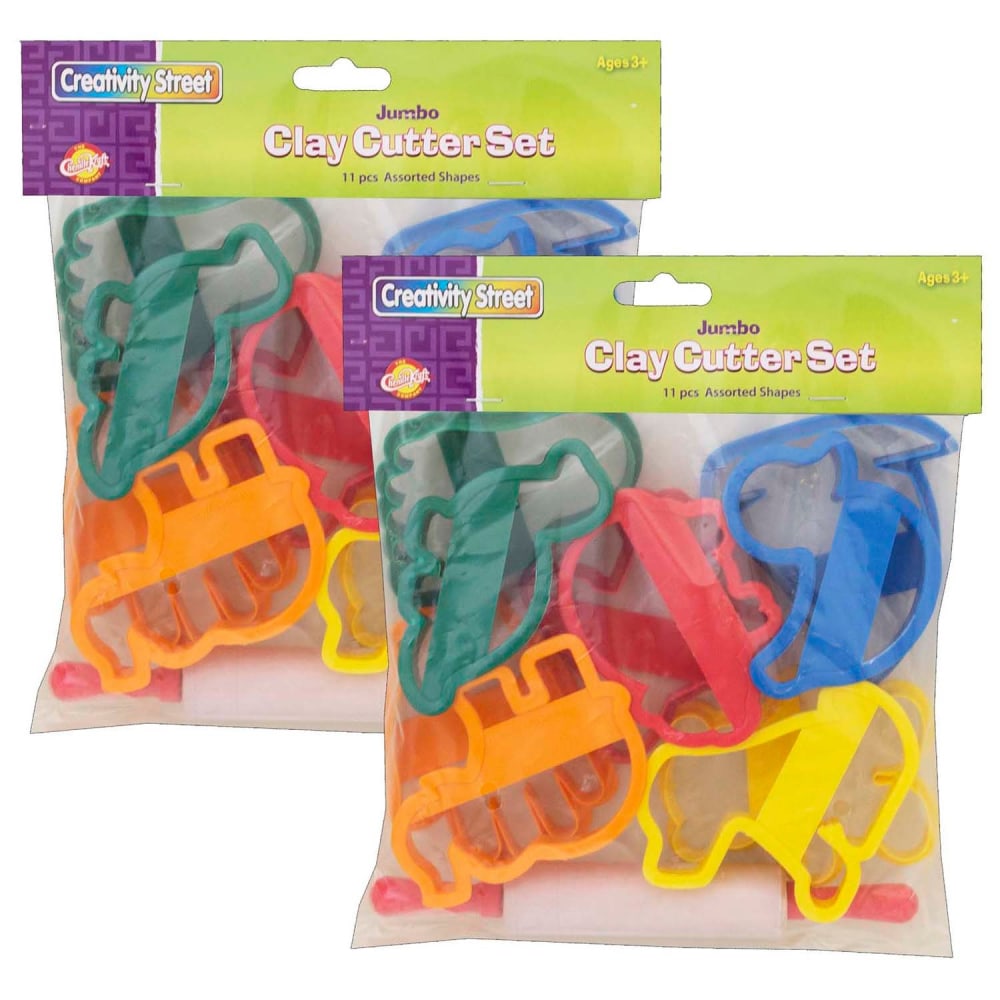 Creativity Street Jumbo Dough & Clay Cutter Set, Assorted Colors, 20 Pieces Per Set, Pack Of 2 Sets