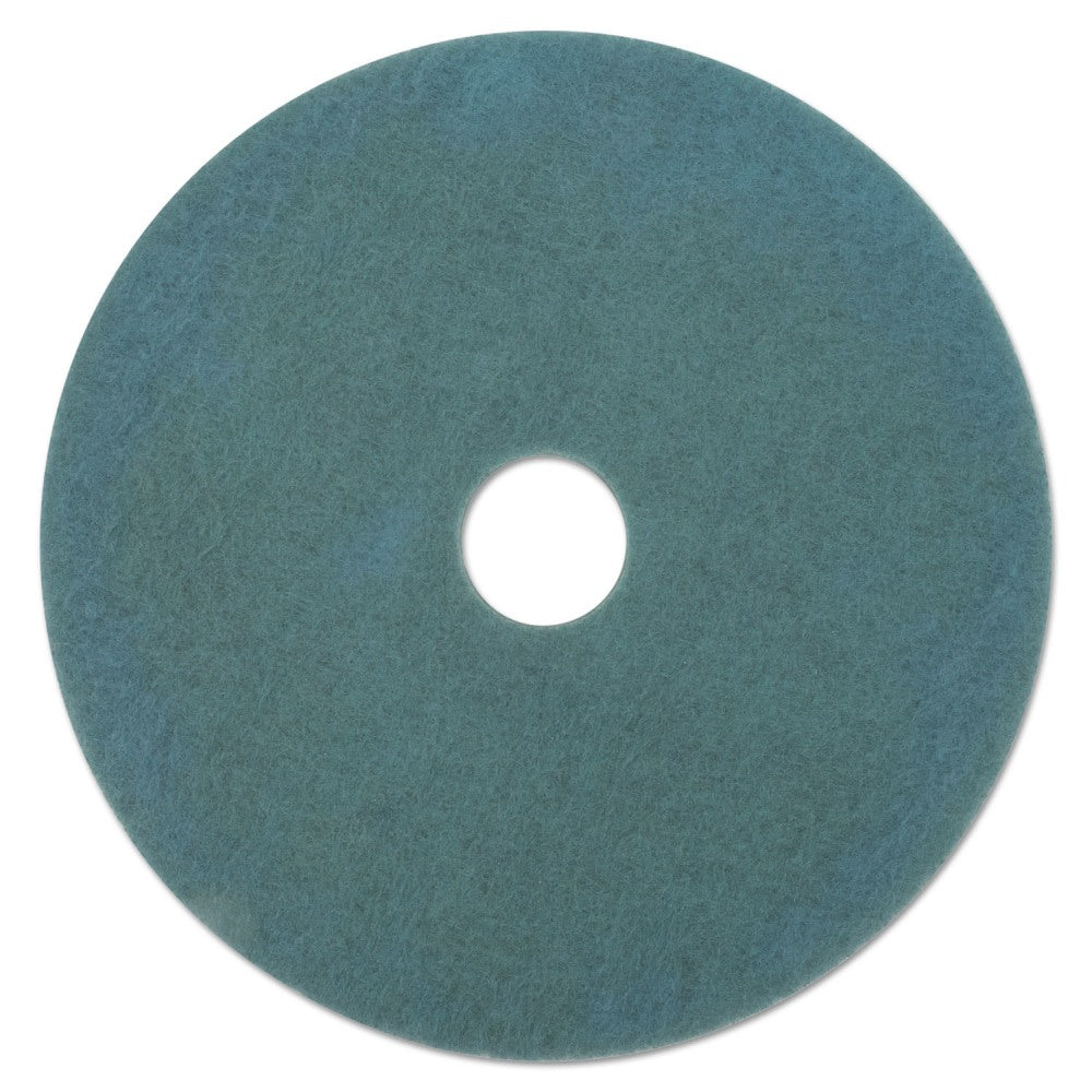 3M Aqua Burnish Floor Pads 3100 Ultra High-Speed Floor Burnishing Pads, 27in Diameter, Aqua, 5/Carton