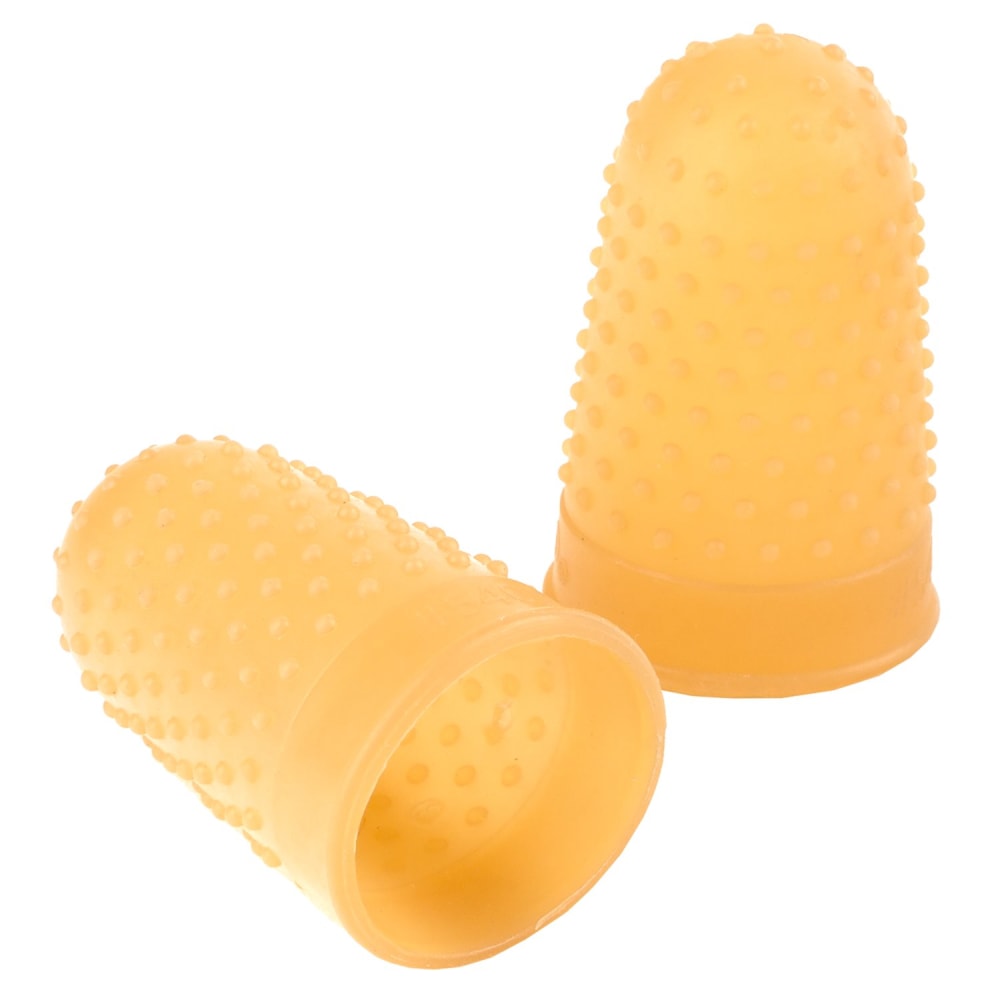 Swingline Rubber Fingertips, #11 1/2, 5/8in Diameter, Amber, Box Of 12