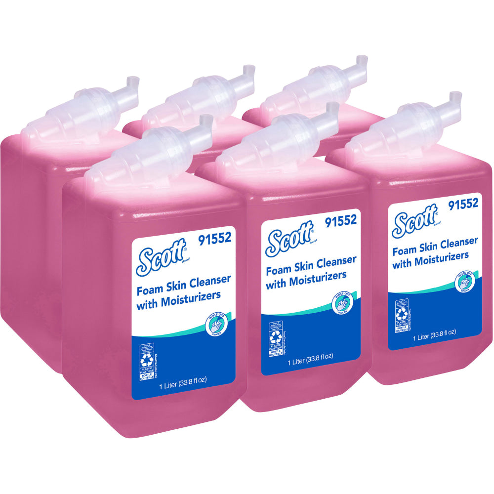 Scott Foam Skin Cleanser Soap, Floral Scent, 33.8 Oz, Case Of 6 Bottles