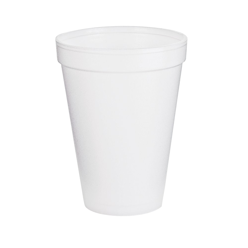 Dart Insulated Foam Drinking Cups, White, 12 Oz, Box Of 1,000, DCC12J16