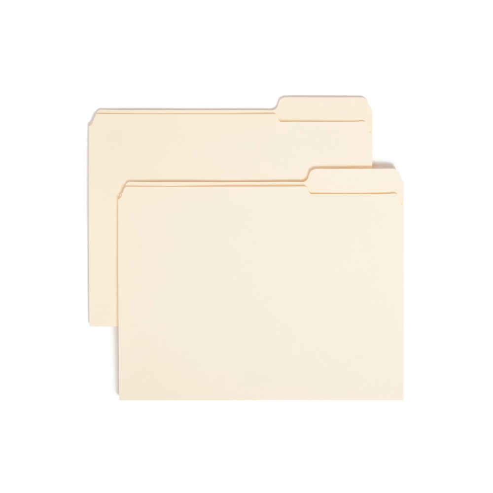 Smead File Folders, Reinforced Tab, 1/3 Cut, Right Position, Letter Size, Manila, Box Of 100