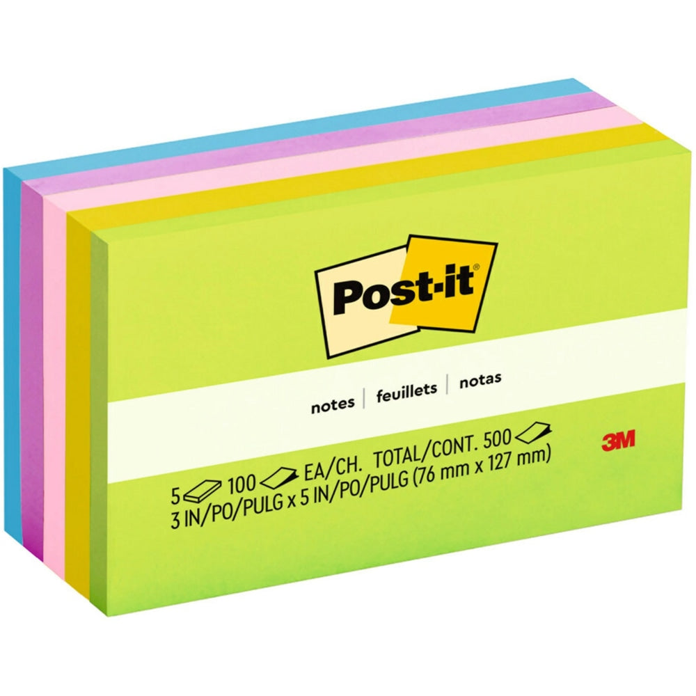 Post-it Notes, 3 x 5 in, 5 Sticky Note Pads, 100 Sheets/Pad, School Supplies and Office Products, Floral Fantasy