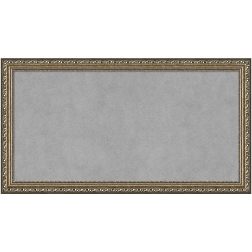 Amanti Art Magnetic Bulletin Board, Steel/Aluminum, 26in x 14in, Parisian Silver Wood Frame